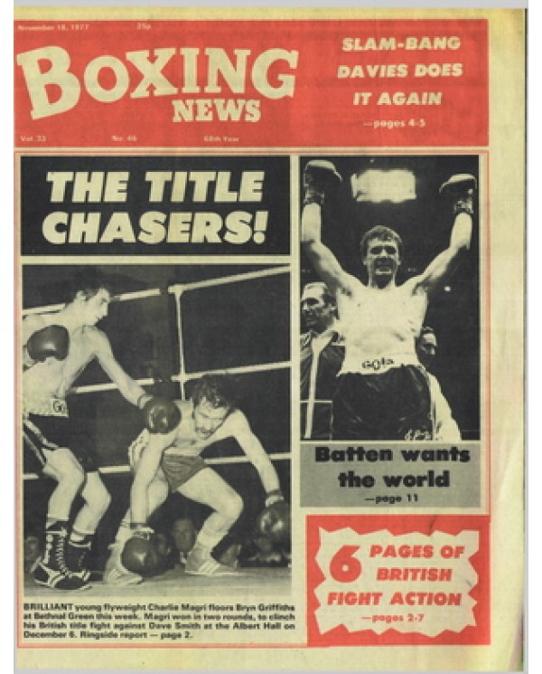 Boxing News magazine  18.11.1977 Download pdf